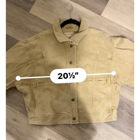 Free People "We the Free" Tan Denim Jacket Button Up Women's Size XL NWT - Picture 8 of 10